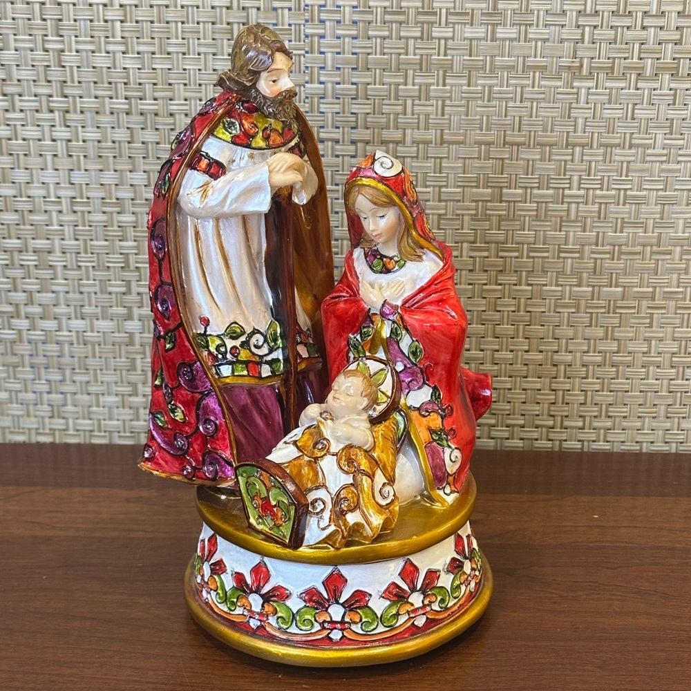 🎄🌟HP🌟VTG 1980s-90s Sankyo The Holy Family Musical Nativity Figurine Silent Night
